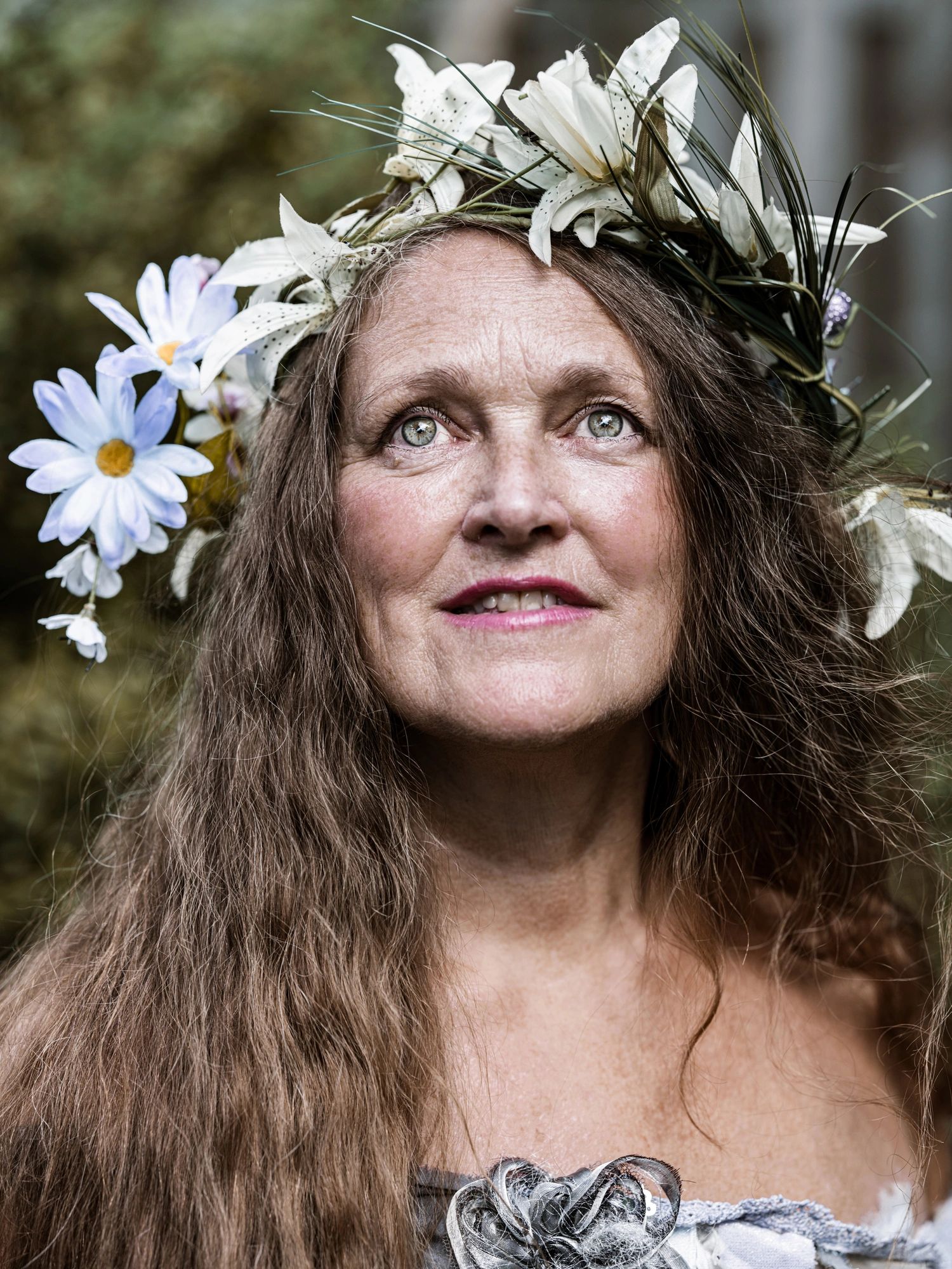Portrait of a woman in a peaceful garden setting