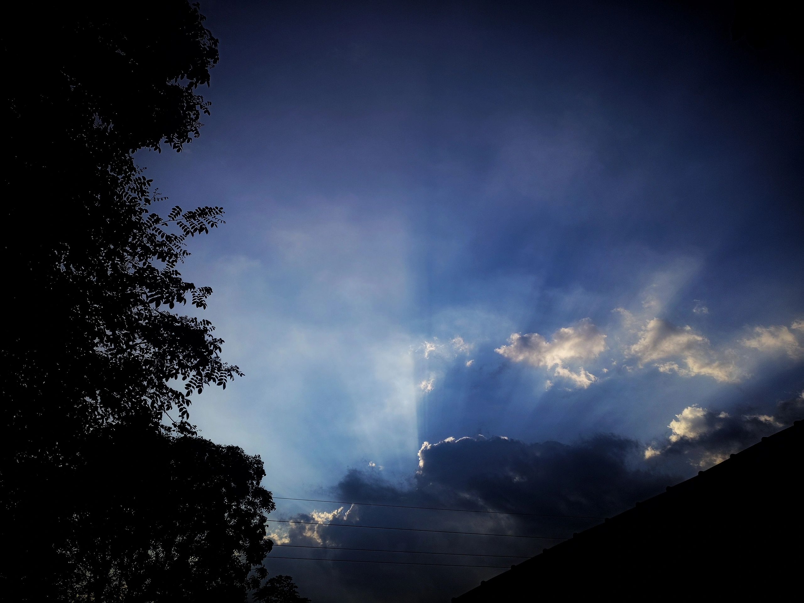 Sunlight breaking through clouds